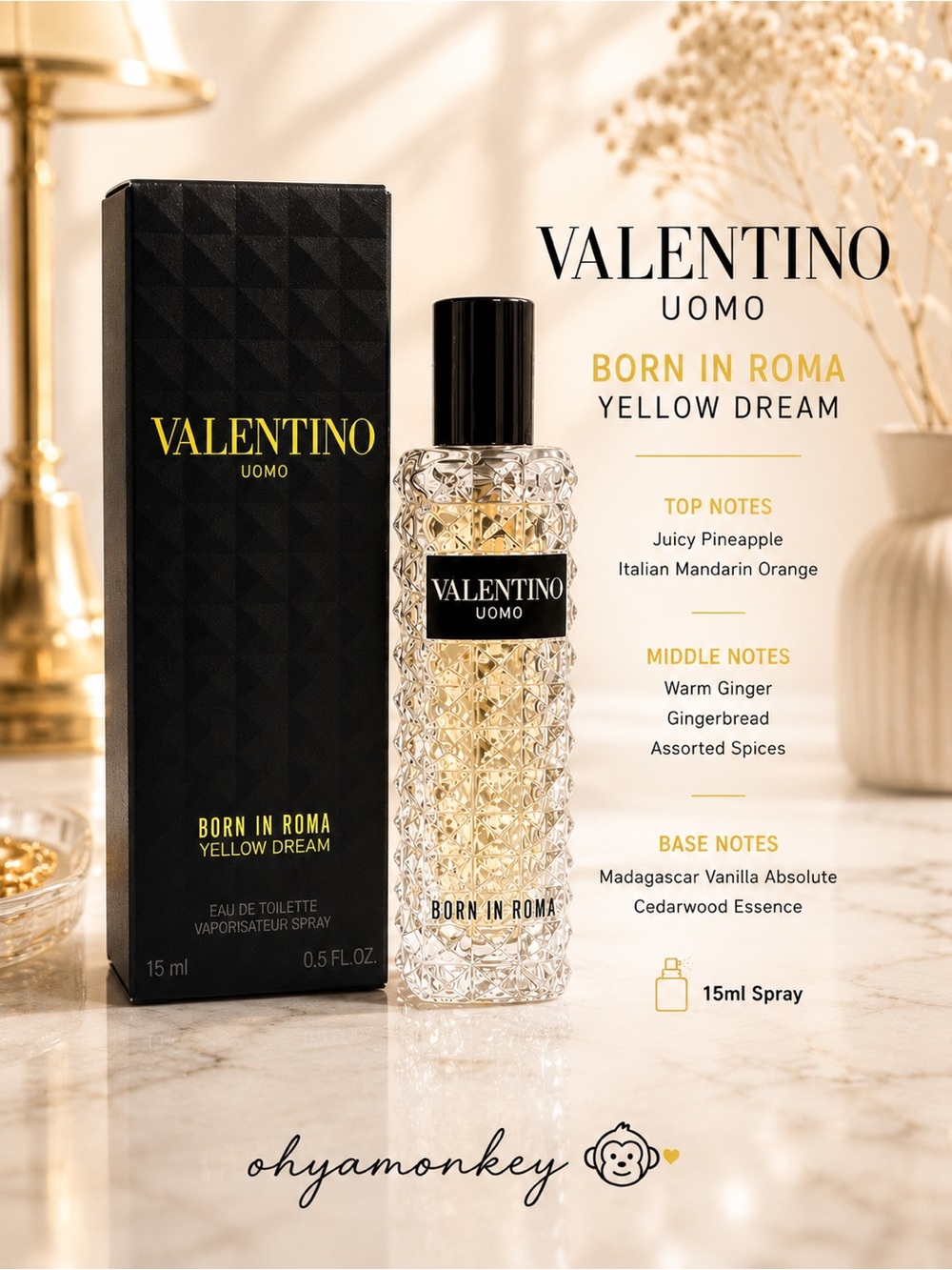 Valentino Uomo Born in Roma Yellow Dream EDT Spray 15ml